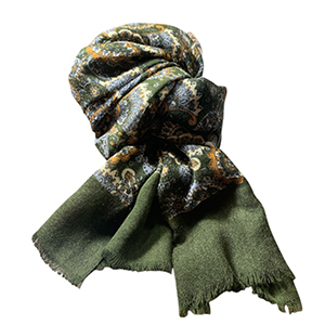 Scarf DES.CACHEMIRE  GREEN <BR/>100% WOOL